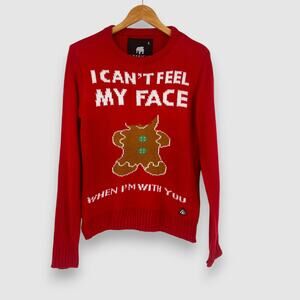 American Stitch Christmas Sweater “I Can’t Feel My Face” Gingerbread Size Small